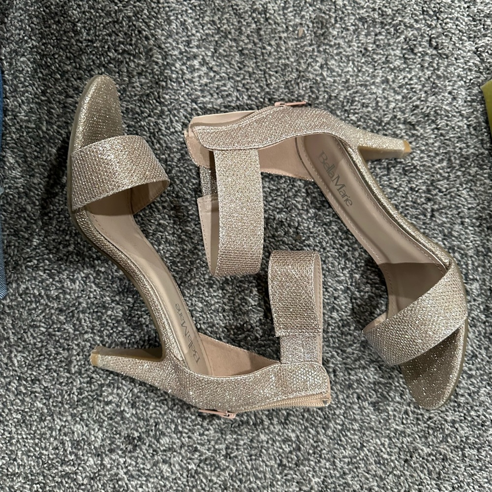 Bella Marie Glittering Gold Heels